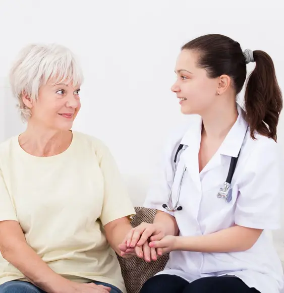 Two Women Holding Hands in Color Image